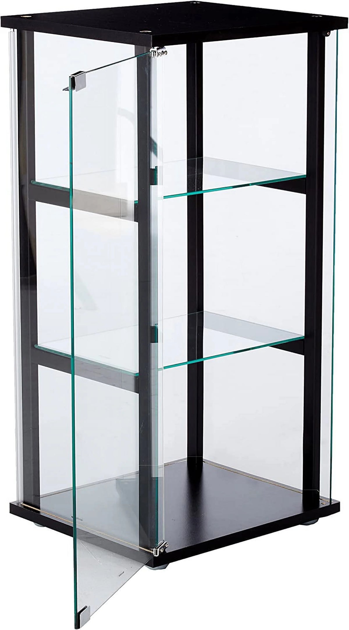 Modern 4 Shelf Curio Cabinet with Clear Tempered Glass A534
