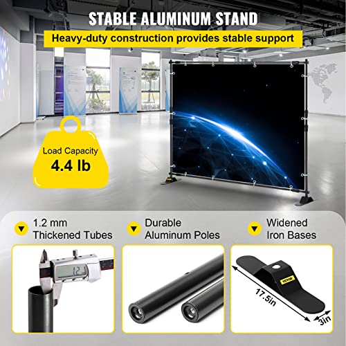 8 x 8 Ft Adjustable Height Backdrop Stand with Carrying Bag D1967