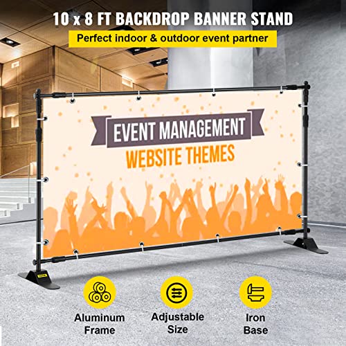 8 x 8 Ft Adjustable Height Backdrop Stand with Carrying Bag D1967