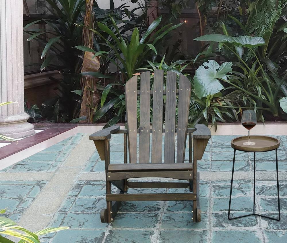 Brown Wooden Rocking Chair J97883