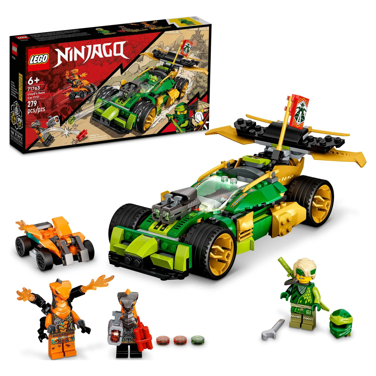 Race Car Toys with Quad Bike and Snake Figures J8266