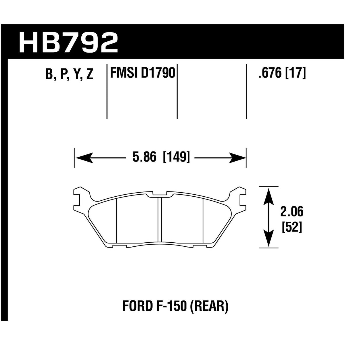 15 Ford F-150 HPS 5.0 Rear Brake Pads H4597