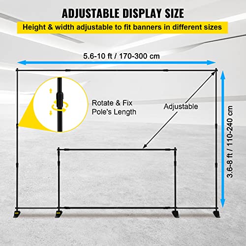 8 x 8 Ft Adjustable Height Backdrop Stand with Carrying Bag D1967