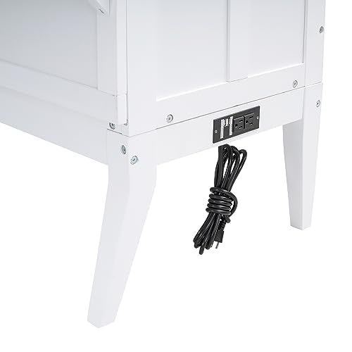 White Queen Size Wood Murphy Bed with Bookcase O4758