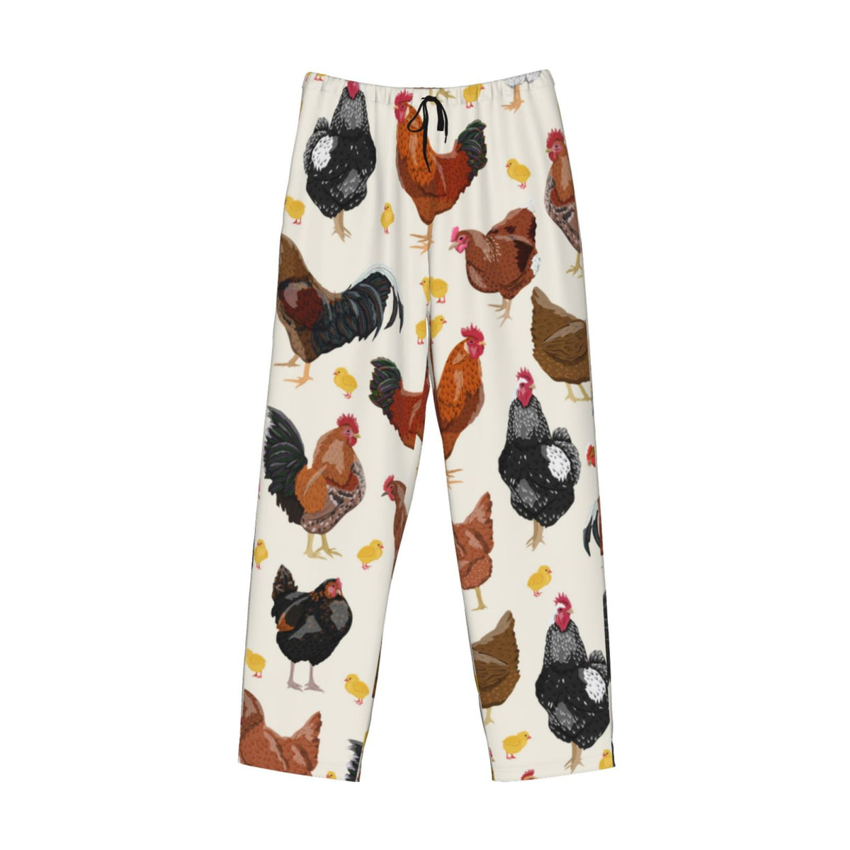 Men's Roosters And Chickens Pajama Pants with Drawstring and Pockets K430387
