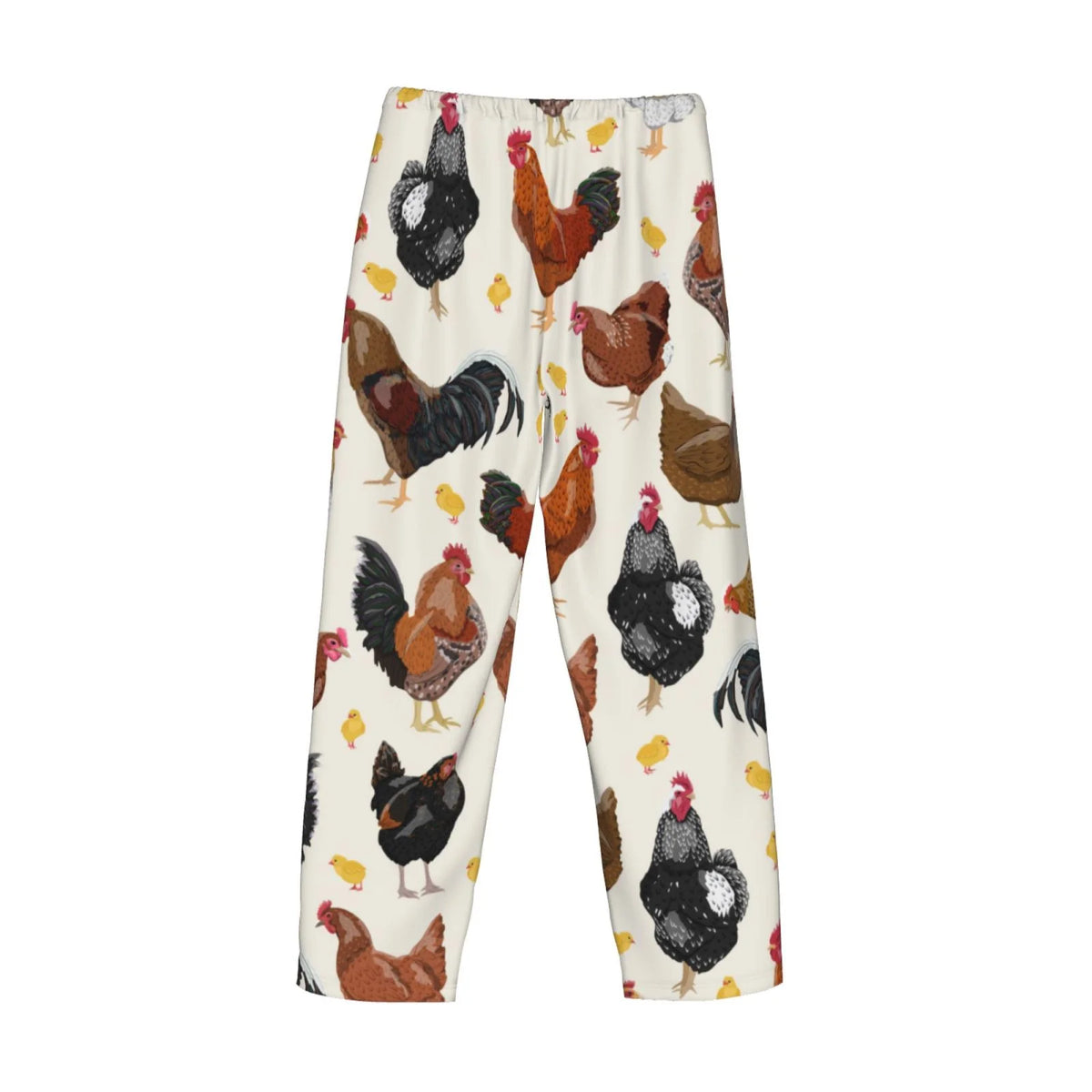 Men's Roosters And Chickens Pajama Pants with Drawstring and Pockets K430387