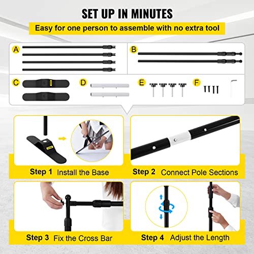 8 x 8 Ft Adjustable Height Backdrop Stand with Carrying Bag D1967