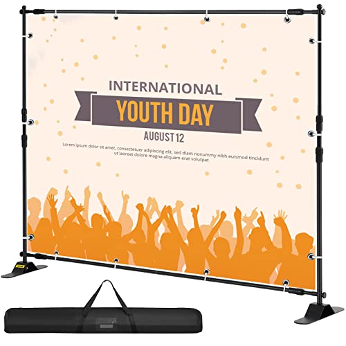8 x 8 Ft Adjustable Height Backdrop Stand with Carrying Bag D1967