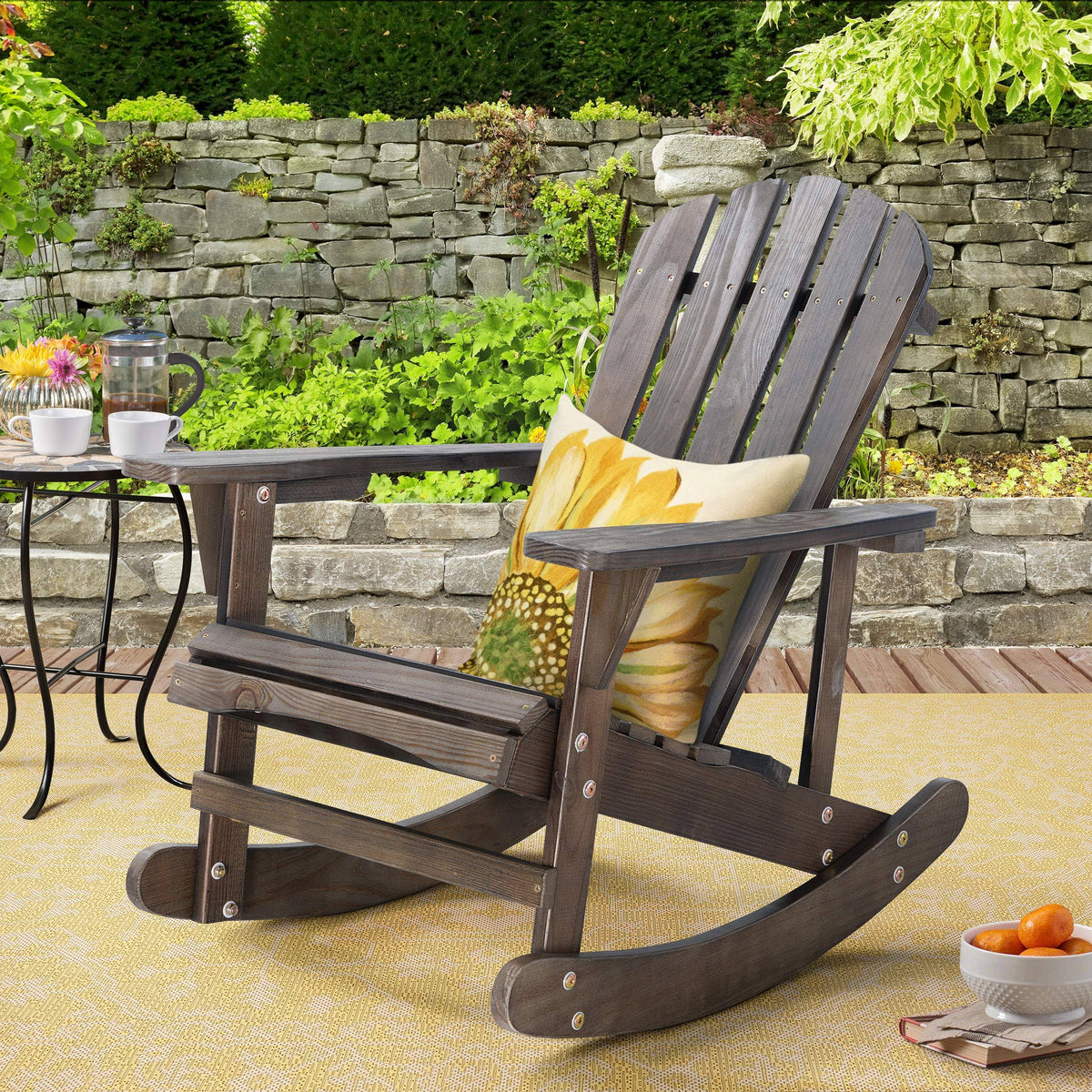 Brown Wooden Rocking Chair J97883