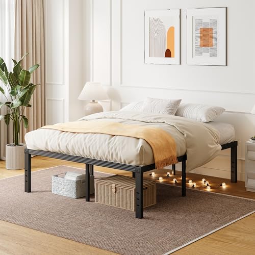 Black Full Size Steel Slat Platform Bed Frame K45665