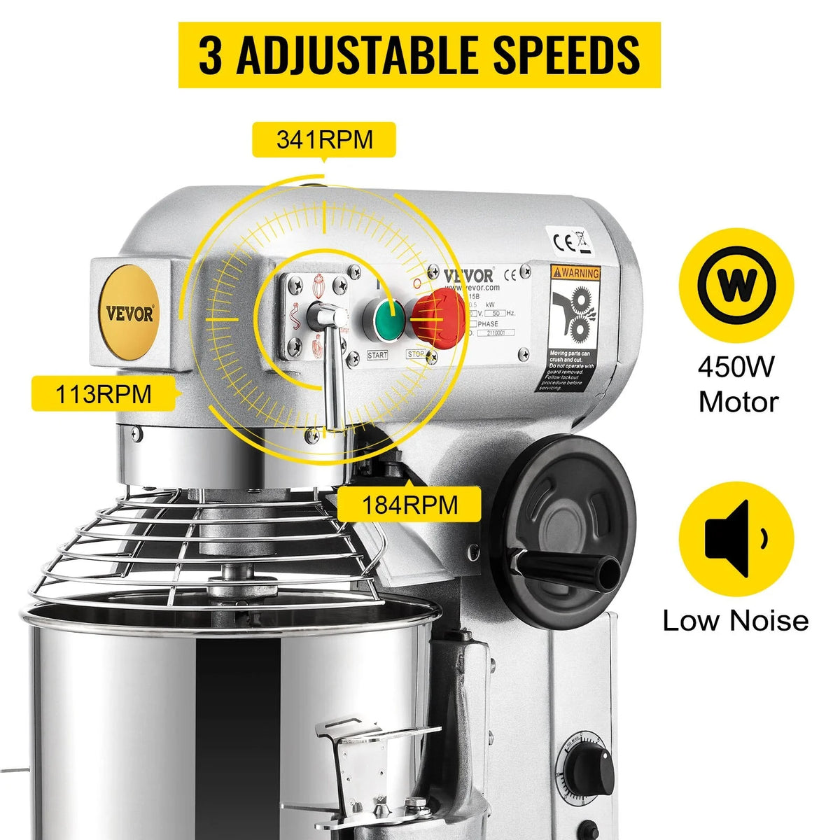 Commercial Electric Stand Mixer 10/15/20/30Qt 3 Speeds G6583